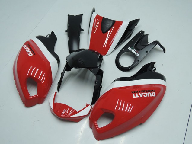 Negro Rojo Monster ABS Carenado Motocicleta Ducati Monster 696 2008-2012 Negro Rojo Monster ABS Carenado Motocicleta Ducati Monster 696 2008-2012