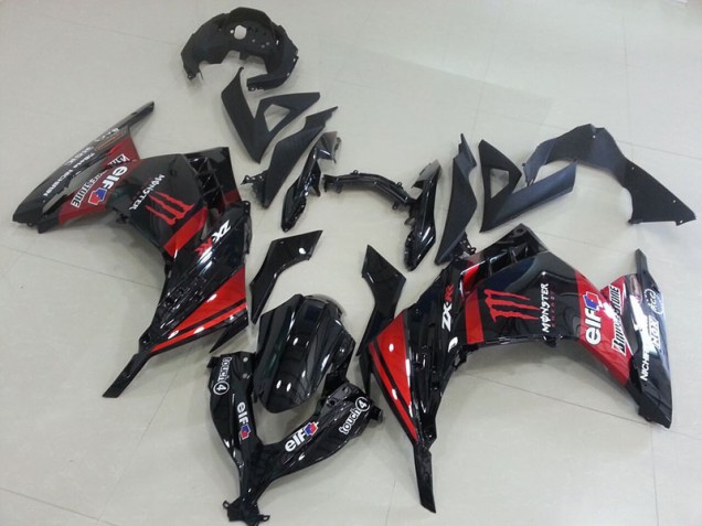 Negro Rojo Monster Carenado Moto Kawasaki ZX 300R 2013-2016 Negro Rojo Monster Carenado Moto Kawasaki ZX 300R 2013-2016