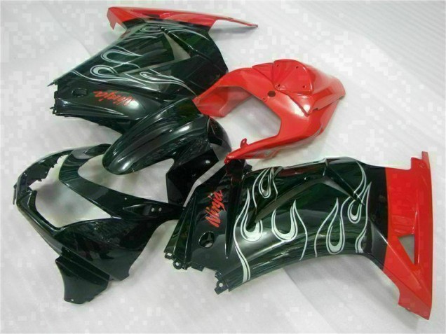 Negro Rojo Ninja Carenado Moto Kawasaki EX250 2008-2012