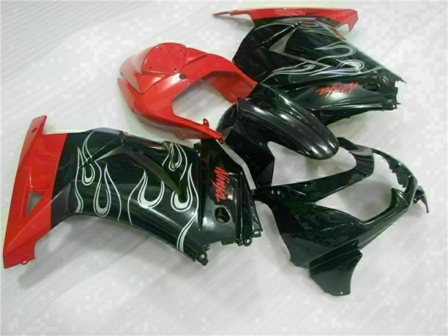 Negro Rojo Ninja Carenado Moto Kawasaki EX250 2008-2012