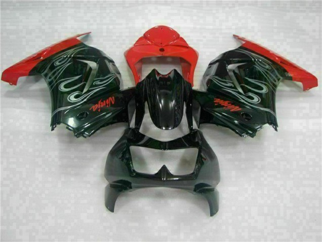 Negro Rojo Ninja Carenado Moto Kawasaki EX250 2008-2012