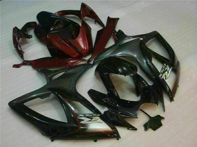 Negro Rojo Plástica Moto Suzuki GSXR 600 / 750 K6 2006-2007 Negro Rojo Plástica Moto Suzuki GSXR 600 / 750 K6 2006-2007