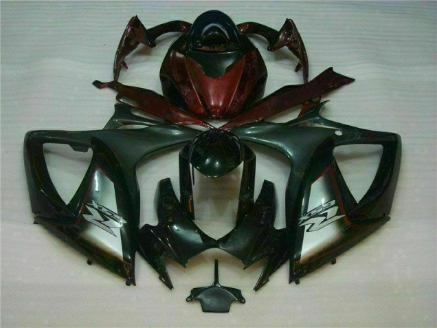 Negro Rojo Plástica Moto Suzuki GSXR 600 / 750 K6 2006-2007 Negro Rojo Plástica Moto Suzuki GSXR 600 / 750 K6 2006-2007