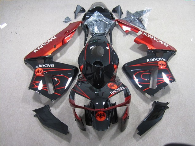 Negro Rojo Racardi Carenado Moto Kawasaki ZX10R 2003-2005