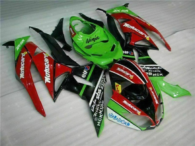 Negro Rojo Verde Motocard Carenado Moto Kawasaki ZX6R 2009-2012