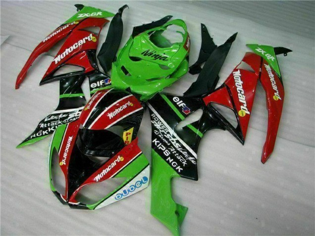 Negro Rojo Verde Motocard Carenado Moto Kawasaki ZX6R 2009-2012