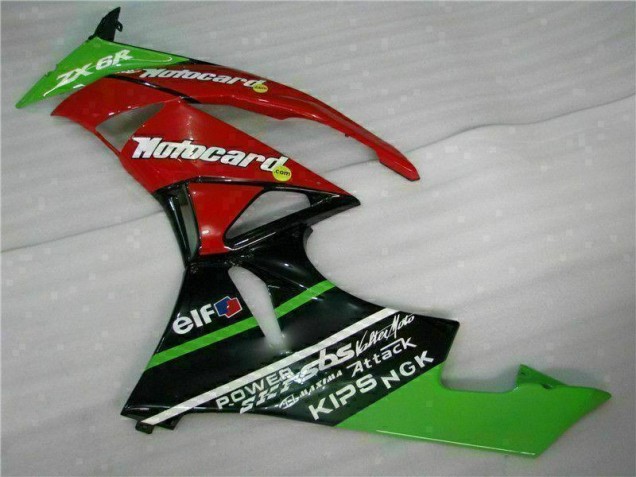 Negro Rojo Verde Motocard Carenado Moto Kawasaki ZX6R 2009-2012