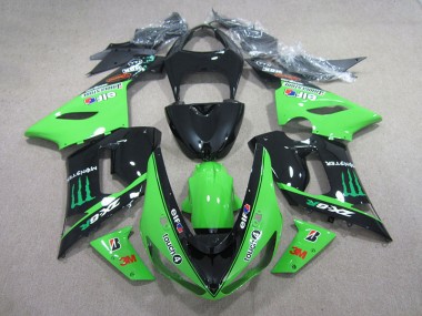 Negro Verde 3M Touch4 Monster Carenado Moto Kawasaki ZX6R 2005-2006