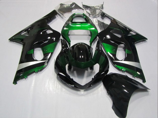Negro Verde Inyección Kit Carenado Moto Suzuki GSXR 600 K1 K2 K3 2001-2003 Negro Verde Inyección Kit Carenado Moto Suzuki GSXR 600 K1 K2 K3 2001-2003