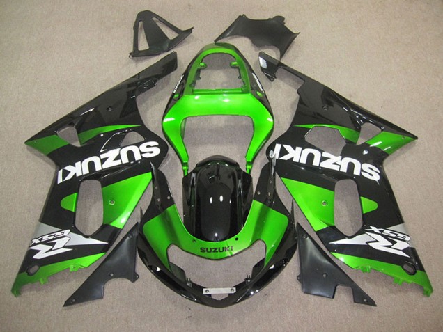Negro Verde Inyección Kits Carenado Moto Suzuki GSXR 600 K1 K2 K3 2001-2003