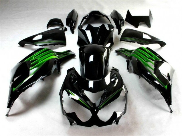 Negro Verde Kit Completo Carenado Moto Kawasaki ZX14R ZZR 1400 2012-2021 Negro Verde Kit Completo Carenado Moto Kawasaki ZX14R ZZR 1400 2012-2021