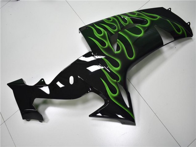 Negro Verde Llama Carenado Moto Kawasaki ZX10R 2006-2007 Negro Verde Llama Carenado Moto Kawasaki ZX10R 2006-2007