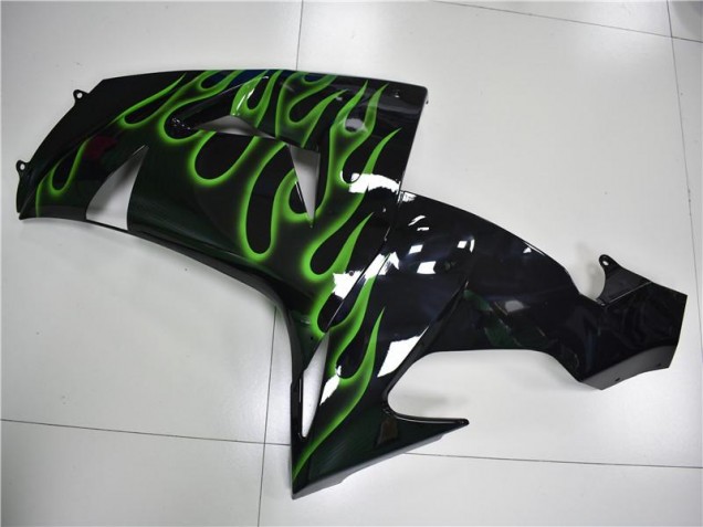 Negro Verde Llama Carenado Moto Kawasaki ZX10R 2006-2007 Negro Verde Llama Carenado Moto Kawasaki ZX10R 2006-2007