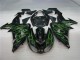 Negro Verde Llama Carenado Moto Kawasaki ZX10R 2006-2007 Negro Verde Llama Carenado Moto Kawasaki ZX10R 2006-2007