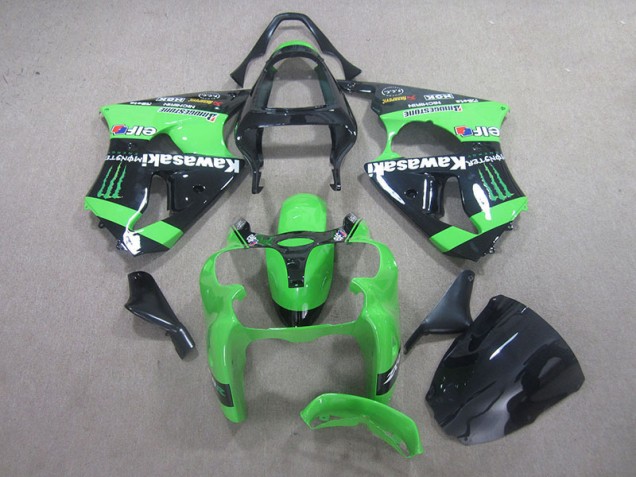 Negro Verde Monster Carenado Moto Kawasaki ZX6R 2000-2002