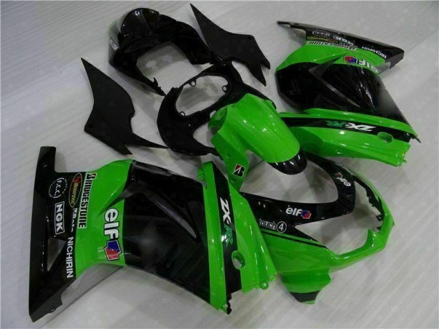 Negro Verde Plástico Moto Kawasaki EX250 2008-2012 Negro Verde Plástico Moto Kawasaki EX250 2008-2012