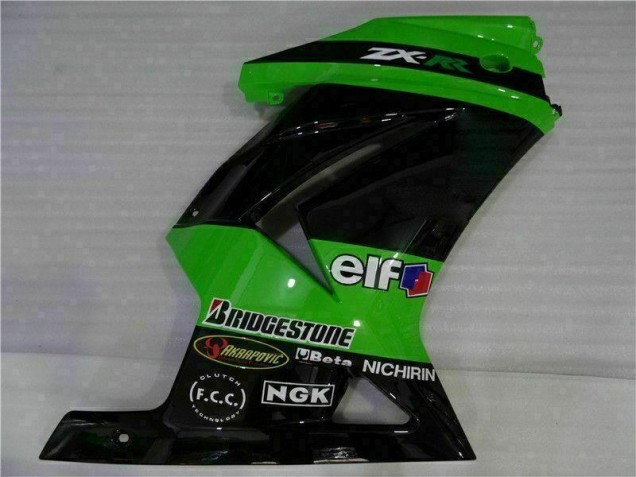 Negro Verde Plástico Moto Kawasaki EX250 2008-2012 Negro Verde Plástico Moto Kawasaki EX250 2008-2012