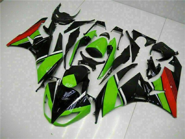 Negro Verde Roja Carenado Moto Kawasaki ZX6R 2009-2012