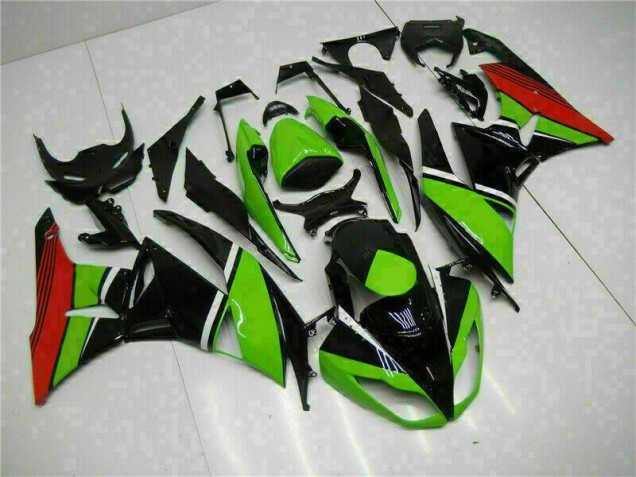 Negro Verde Roja Carenado Moto Kawasaki ZX6R 2009-2012