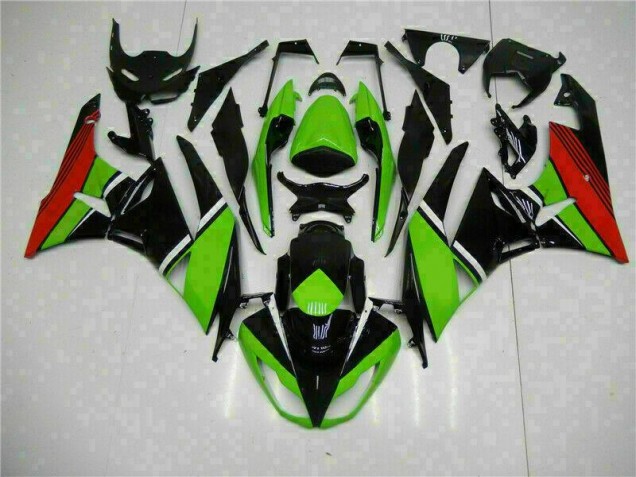 Negro Verde Roja Carenado Moto Kawasaki ZX6R 2009-2012