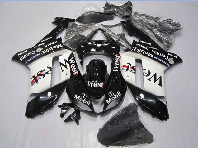 Negro West Mobil Carenado Moto Kawasaki ZX6R 2007-2008