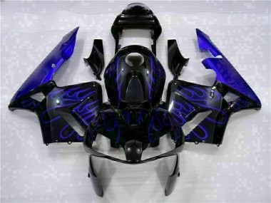 Negro con Azul Llama Carenado Moto Honda CBR 600 RR 2003-2004