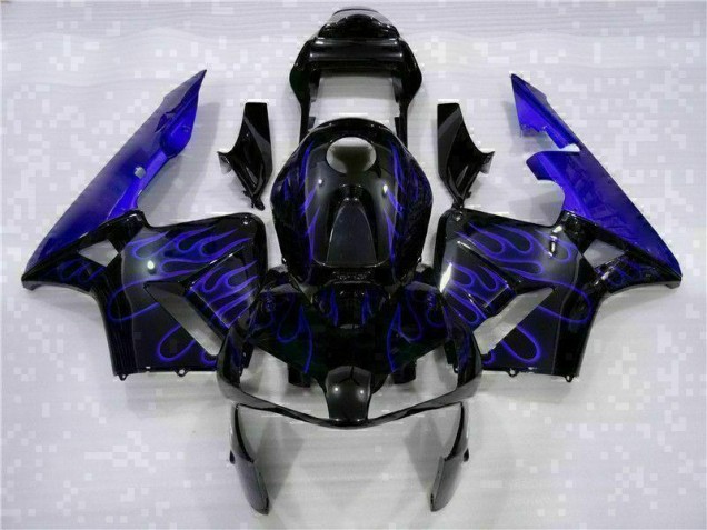 Negro con Azul Llama Carenado Moto Honda CBR 600 RR 2003-2004