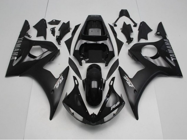 Negro con Plata Calcomanías Carenado Moto Yamaha R6 2003-2005