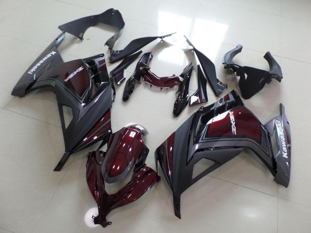 Oscuro Rojo & Gris Carenado Moto Kawasaki ZX 300R 2013-2016 Oscuro Rojo & Gris Carenado Moto Kawasaki ZX 300R 2013-2016