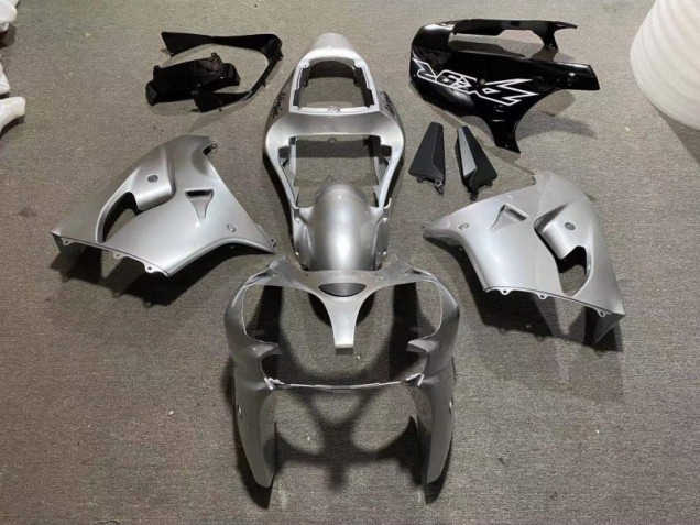 Plata Brillante Negro Carenado & Plástico Moto Kawasaki ZX9R 2002-2003 Plata Brillante Negro Carenado & Plástico Moto Kawasaki ZX9R 2002-2003
