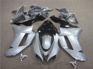 Plata Negro Carenado Moto Kawasaki ZX6R 2007-2008