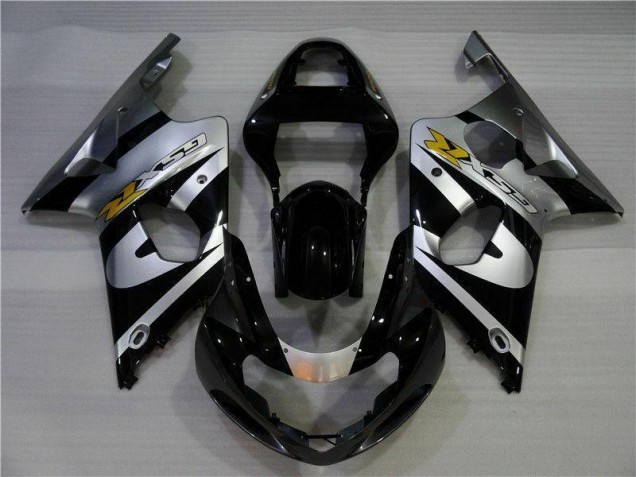Plata Negro Carenado Moto Suzuki GSXR 1000 K1 2000-2002 Plata Negro Carenado Moto Suzuki GSXR 1000 K1 2000-2002