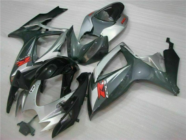 Plata Negro Carenado Moto Suzuki GSXR 600 / 750 K6 2006-2007 Plata Negro Carenado Moto Suzuki GSXR 600 / 750 K6 2006-2007