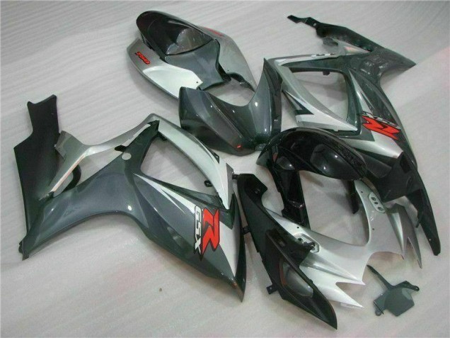 Plata Negro Carenado Moto Suzuki GSXR 600 / 750 K6 2006-2007 Plata Negro Carenado Moto Suzuki GSXR 600 / 750 K6 2006-2007