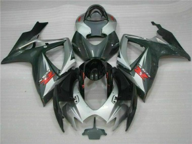 Plata Negro Carenado Moto Suzuki GSXR 600 / 750 K6 2006-2007