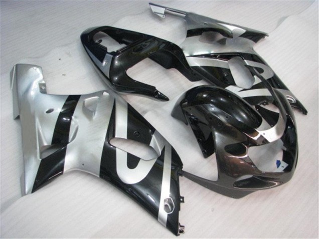 Plata Negro Kit Completo Carenado Moto Suzuki GSXR 600 / 750 K1 K2 K3 2001-2003 Plata Negro Kit Completo Carenado Moto Suzuki GSXR 600 / 750 K1 K2 K3 2001-2003