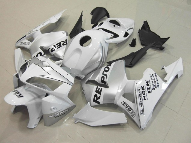 Repsol Blanco Plata Carenado Moto Honda CBR 600 RR 2005-2006