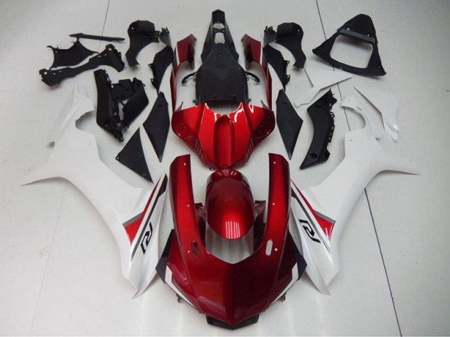 Rojo Blanco ABS Moto Plástica Yamaha R1 2015-2019 Rojo Blanco ABS Moto Plástica Yamaha R1 2015-2019