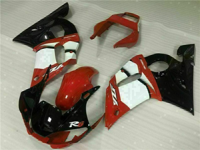 Rojo Blanco Carenado Moto Yamaha R6 1998-2002 Rojo Blanco Carenado Moto Yamaha R6 1998-2002