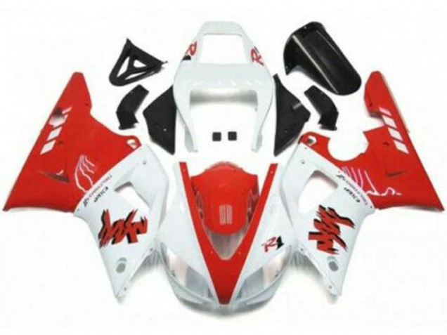 Rojo Blanco Kit Completo Carenado Moto Yamaha R1 1998-1999 Rojo Blanco Kit Completo Carenado Moto Yamaha R1 1998-1999