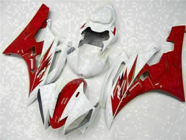 Rojo Blanco Kits Completo Carenado Moto ABS Yamaha R6 2006-2007