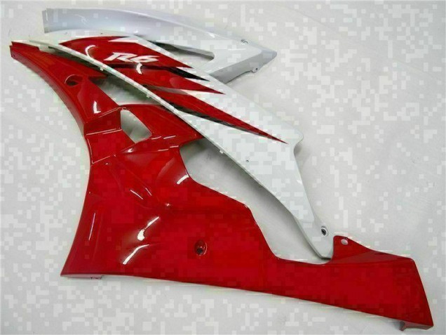 Rojo Blanco Kits Completo Carenado Moto ABS Yamaha R6 2006-2007