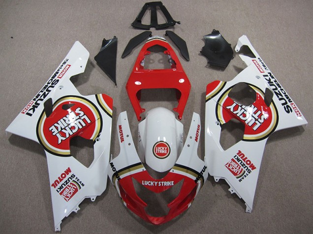 Rojo Blanco Lucky Strike Motul Carenado Moto Suzuki GSXR 600 K4 2004-2005 Rojo Blanco Lucky Strike Motul Carenado Moto Suzuki GSXR 600 K4 2004-2005