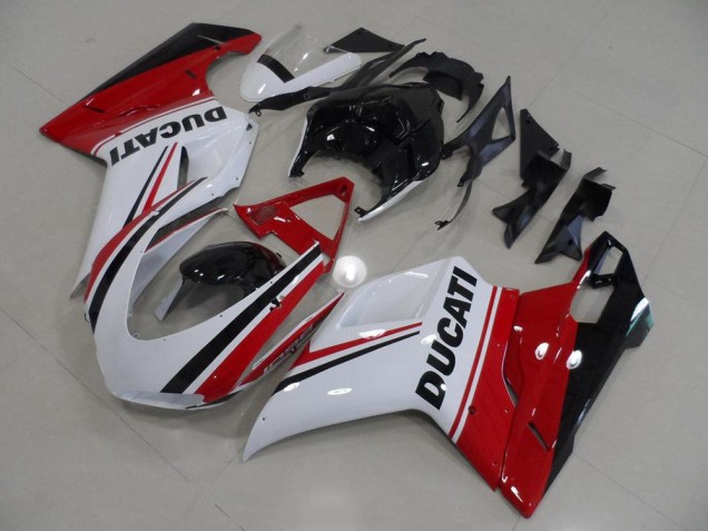 Rojo Blanco Negro Carenado Moto Ducati 848 1098 1198 2007-2014 Rojo Blanco Negro Carenado Moto Ducati 848 1098 1198 2007-2014