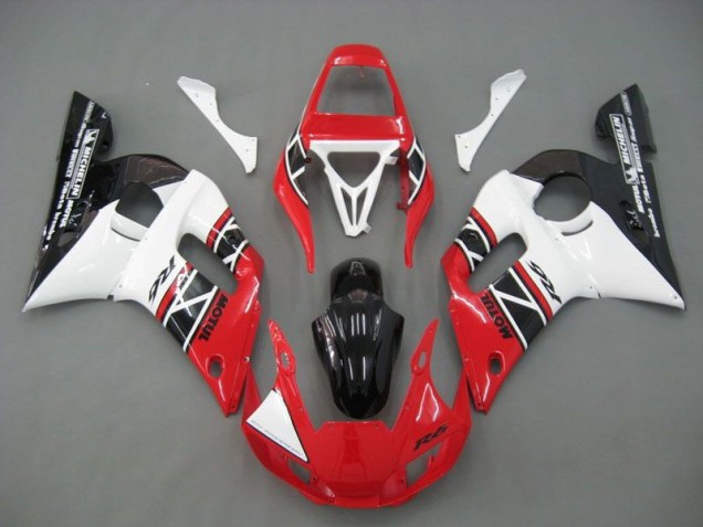 Rojo Blanco Negro Kit Completo Carenado Moto Yamaha R6 1998-2002