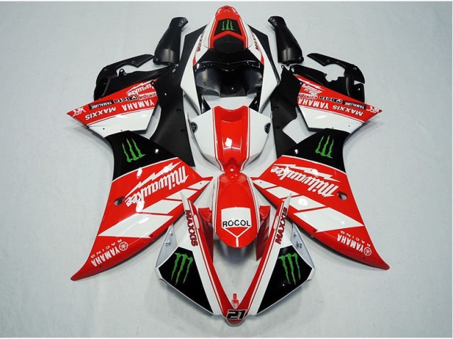 Rojo Blanco Rocol Carenado Moto Yamaha R1 2012-2014 Rojo Blanco Rocol Carenado Moto Yamaha R1 2012-2014