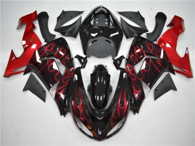Rojo Llama Carenado Moto Kawasaki ZX10R 2006-2007