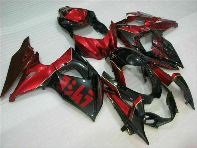 Rojo Llama Negro Carenado Moto Suzuki GSXR 1000 K9 2009-2016