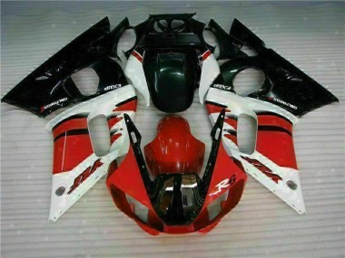 Rojo Negro ABS Kits Carenado Moto Yamaha R6 1998-2002
