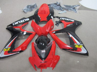 Rojo Negro ABS Moto Plástico Suzuki GSXR 600 K6 2006-2007